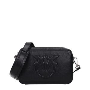 PINKO Black Leather Crossbody Women's Bag